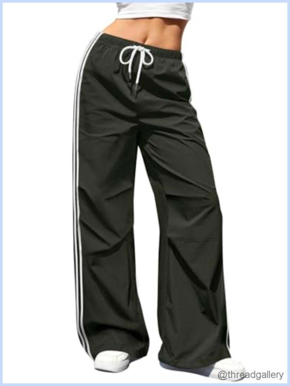 Cargo Pants Elastic Waisted Parachute Lightweight Hiking Baggy Y2K Pockets